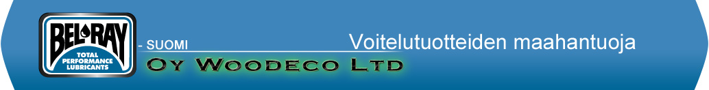 kuva: logo: Bel-ray - total performance lubricants. - suomi. Oy Woodeco Ltd - Voitelutuotteiden maahantuoja